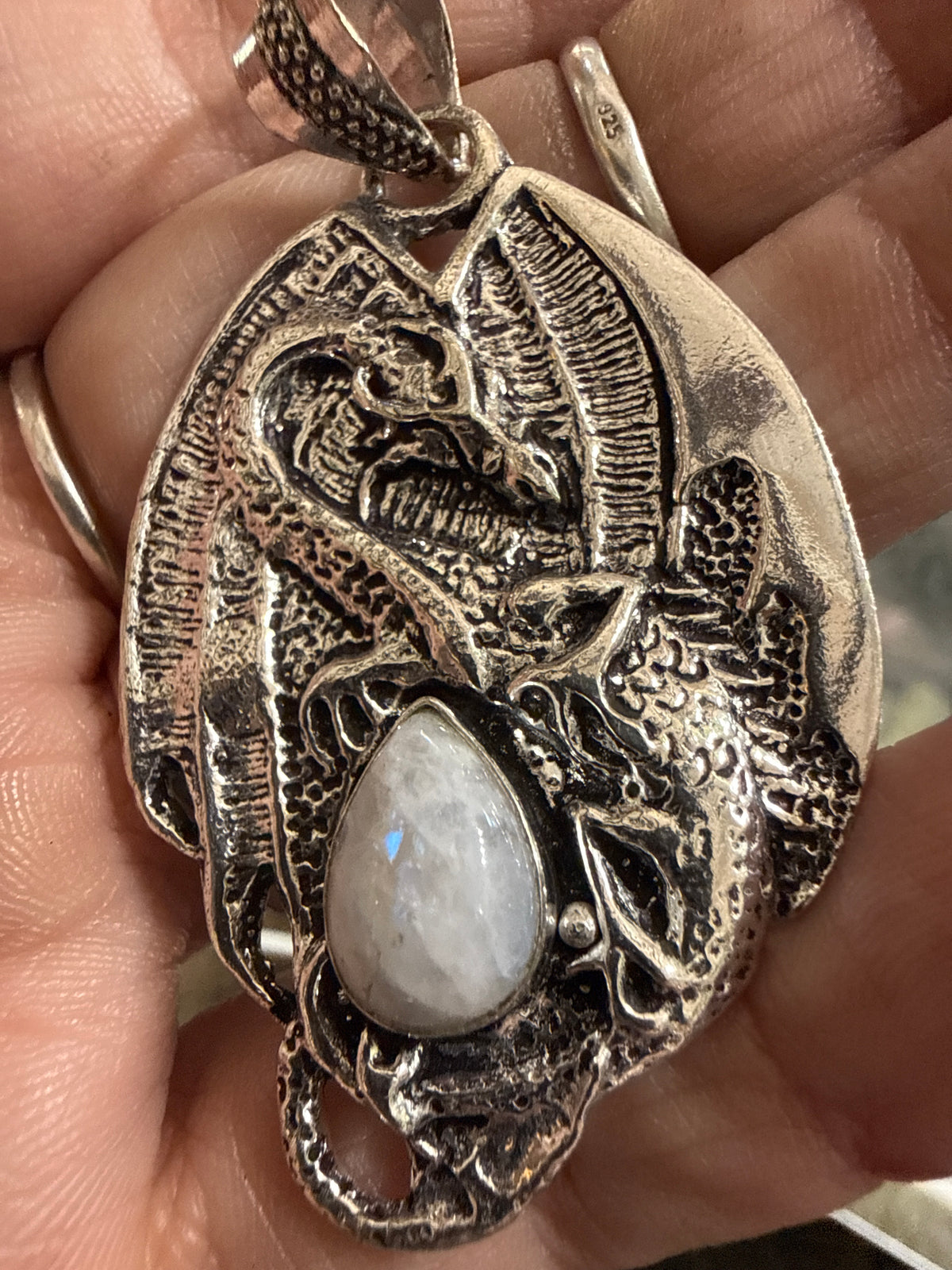 Moonstone Dragon Pendant