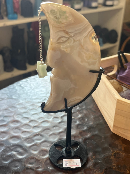 Half Moon Agate Crystal with Stand