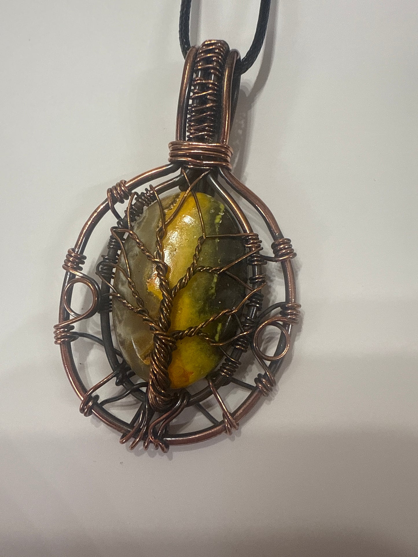 BumbleBee Jasper Wire Wrapped Pendant
