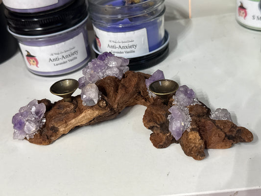 Amethyst Driftwood Sphere Holder