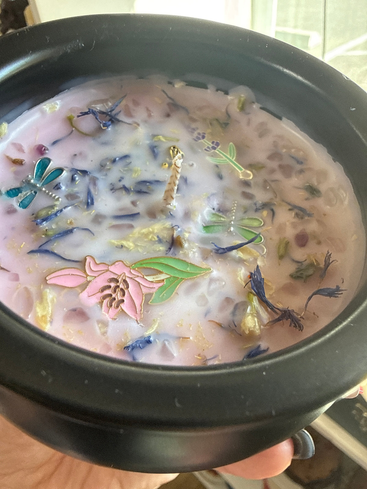 Lavender Vanilla Downey Cauldron Candle