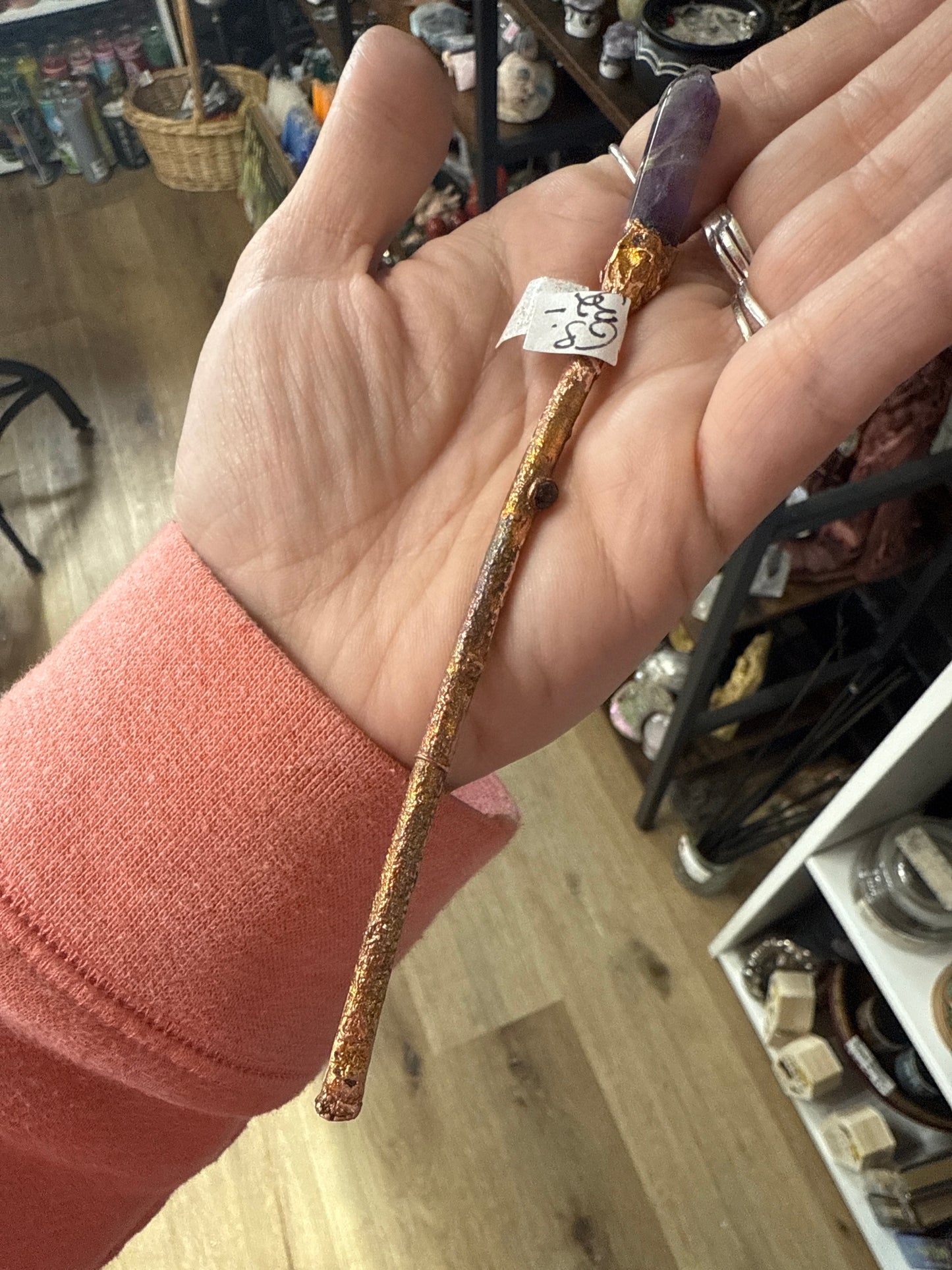 Amethyst and Garnet Copper Wand