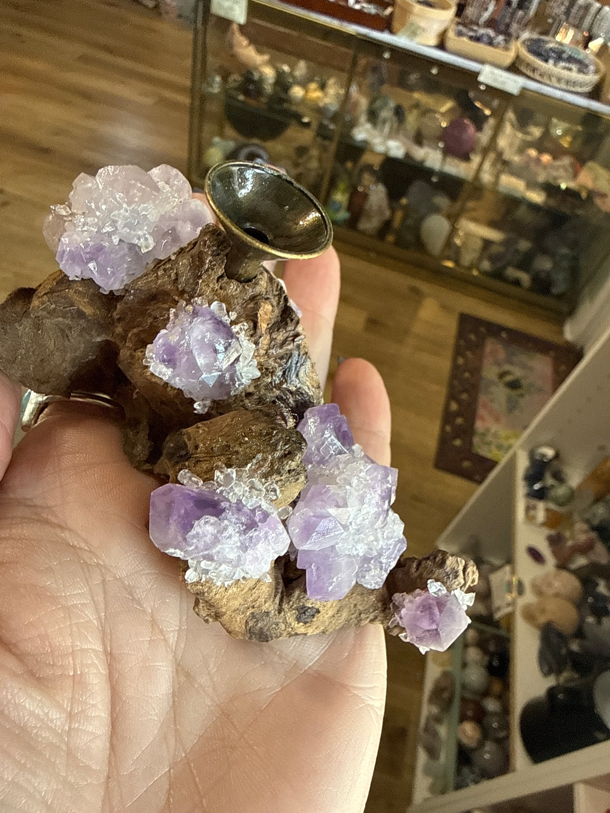 Amethyst Driftwood Sphere Holder