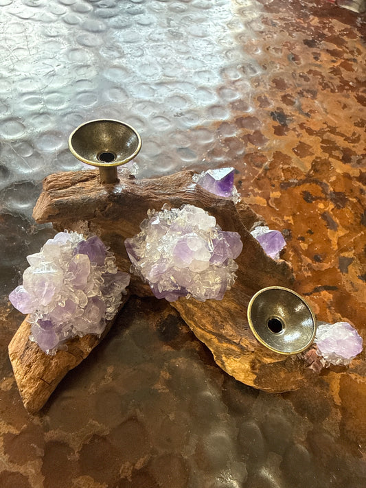 Amethyst Driftwood Sphere Holder