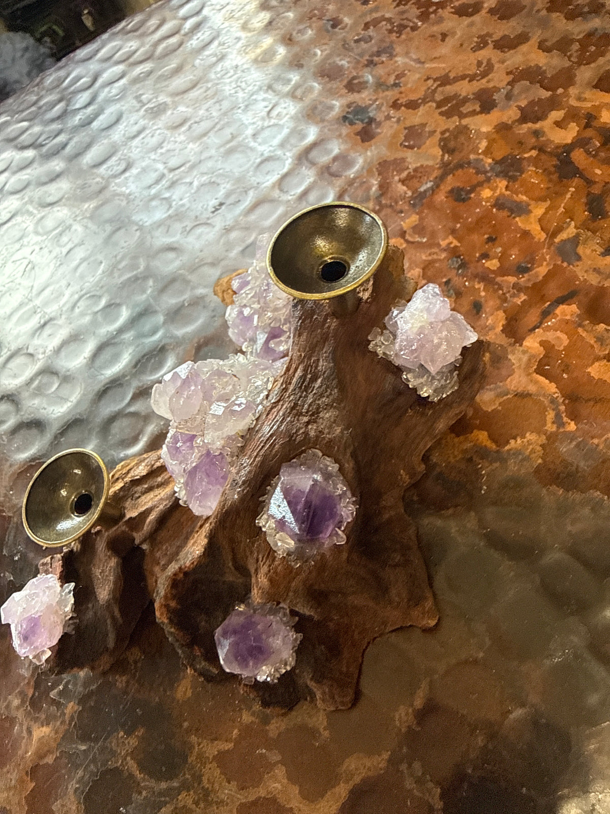 Amethyst Driftwood Sphere Holder