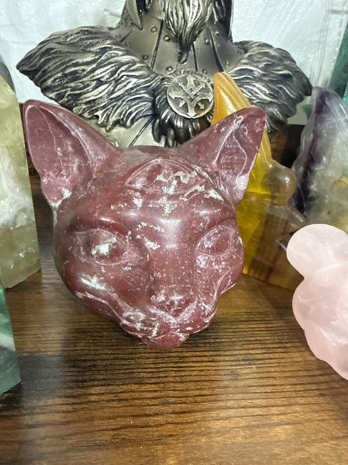 Red Jasper 3rd Eye Cat carving