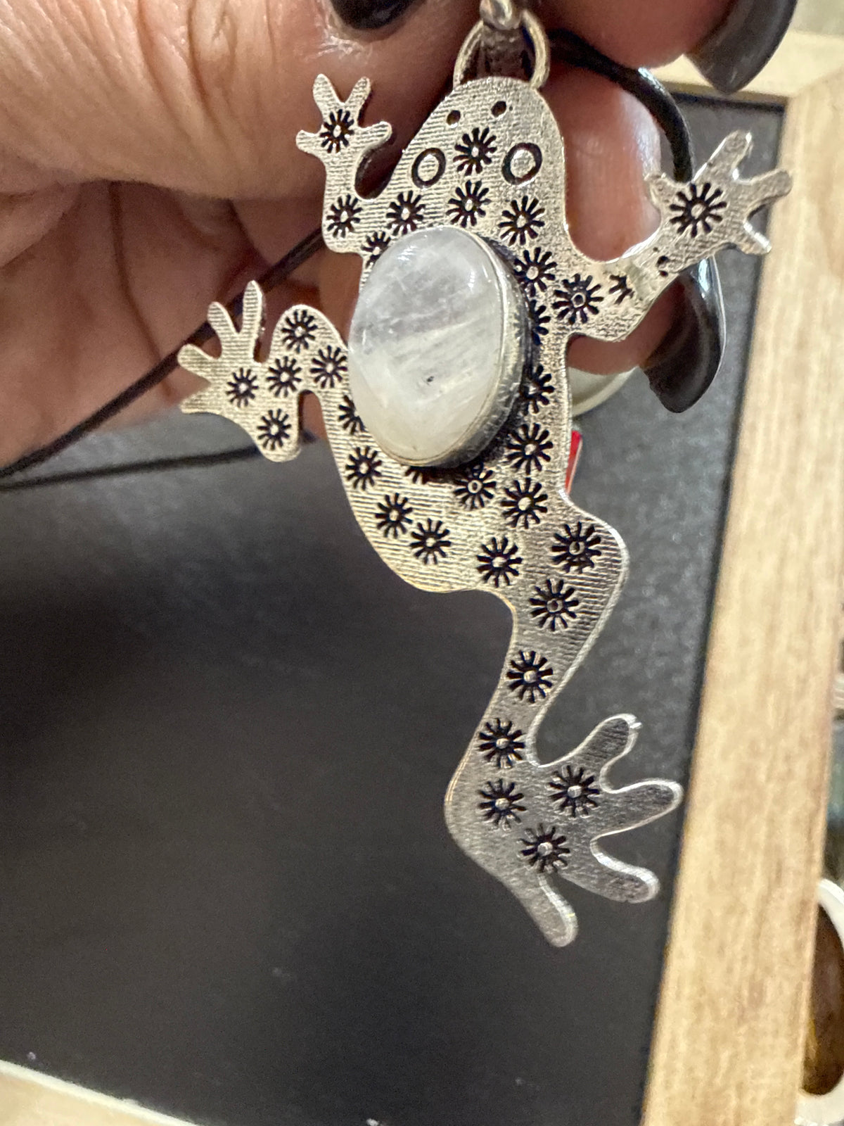 Moonstone Frog Pendant