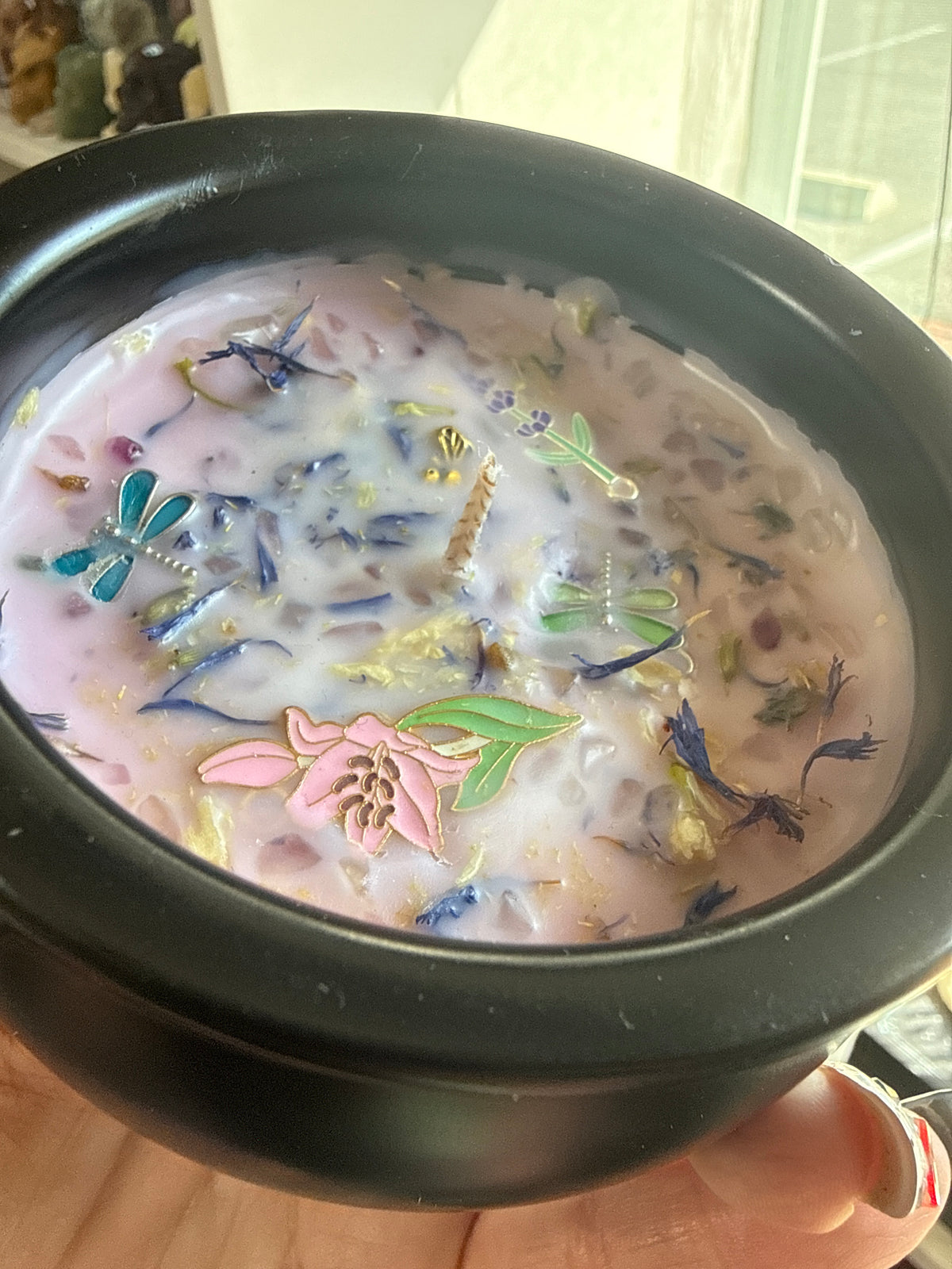 Lavender Vanilla Downey Cauldron Candle