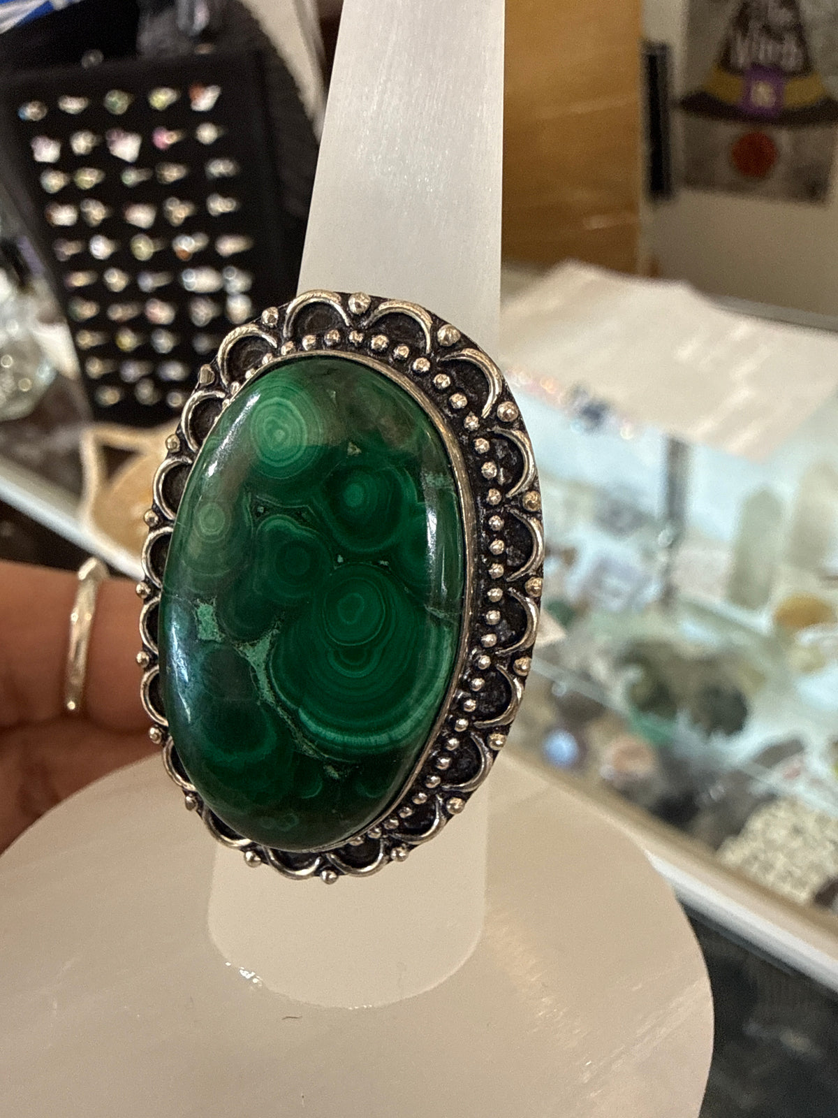 Malachite Ring size 8