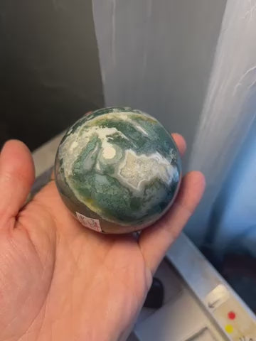 Moss agate sphere